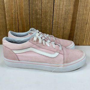 Vans Old Skool Shoes Womens 8.5 Pink White Suede Casual Sneakers
